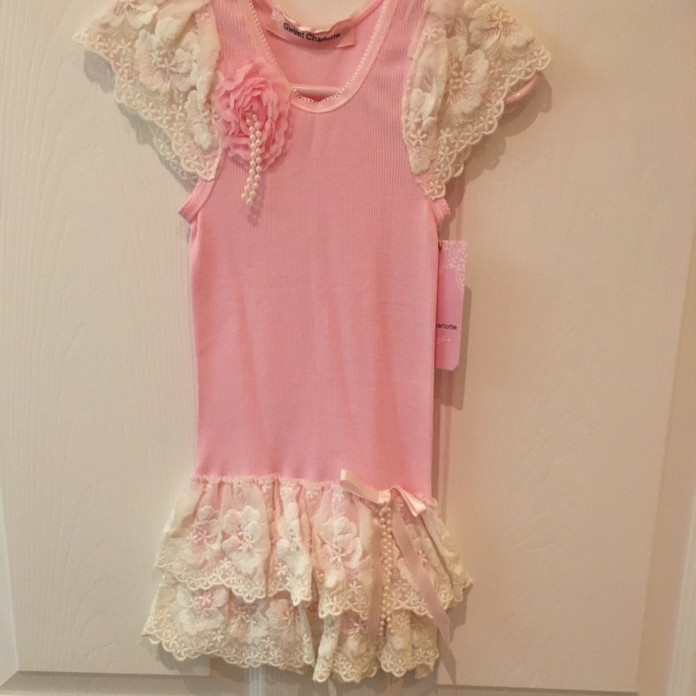 New Pink dress with lace